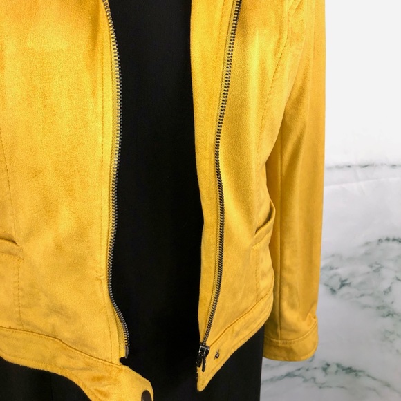 COFFEESHOP StitchFix Suede Mustard Moto Jacket - Picture 2 of 7